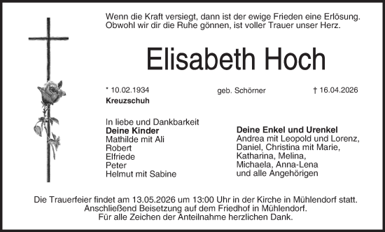 Anzeige von Elisabeth Hoch von MGO