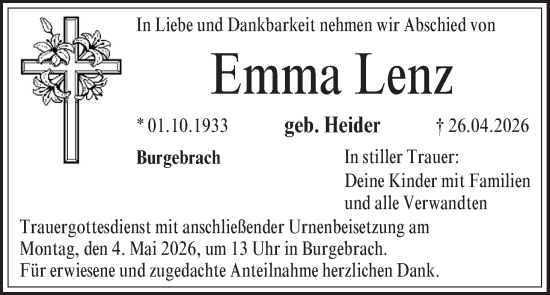 Anzeige von Emma Lenz von MGO