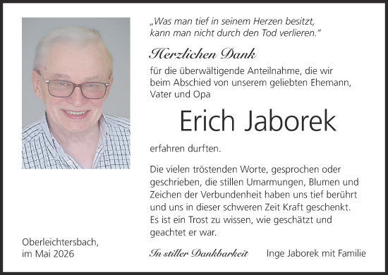 Anzeige von Erich Jaborek von MGO