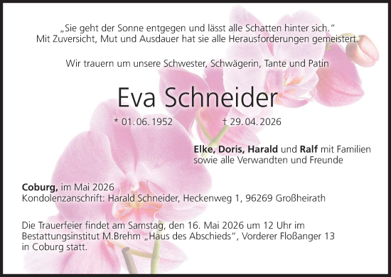 Anzeige von Eva Schneider von MGO