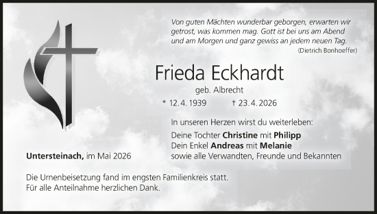 Anzeige von Frieda Eckhardt von MGO
