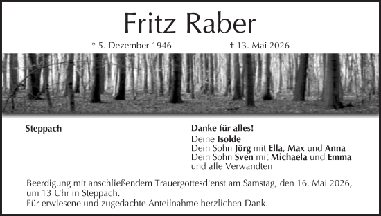 Anzeige von Fritz Raber von MGO