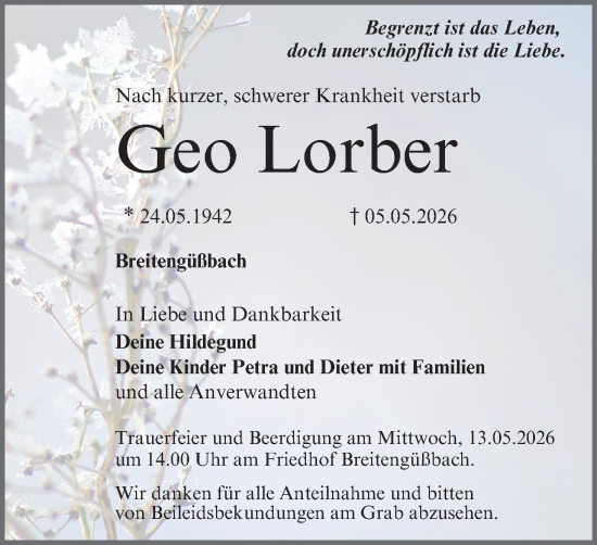 Anzeige von Geo Lorber von MGO