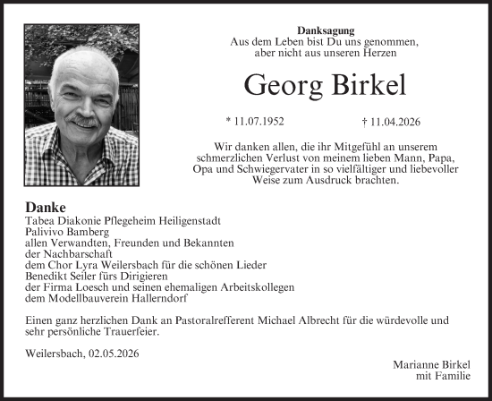 Anzeige von Georg Birkel von MGO
