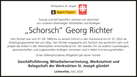 Anzeige von Georg Richter von MGO