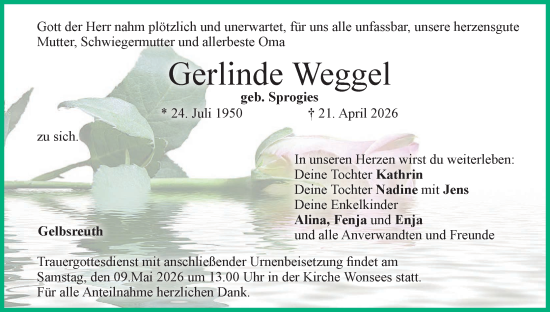 Anzeige von Gerlinde Weggel von MGO
