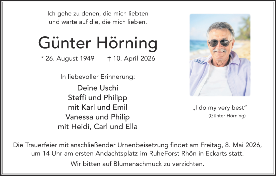 Anzeige von Günter Hörning von MGO