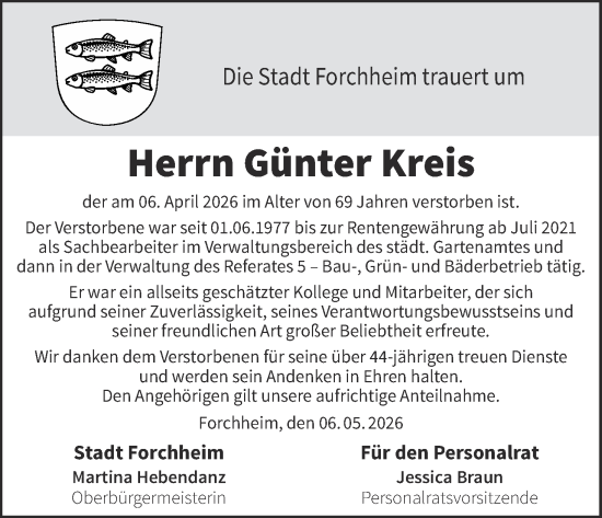 Anzeige von Günter Kreis von MGO