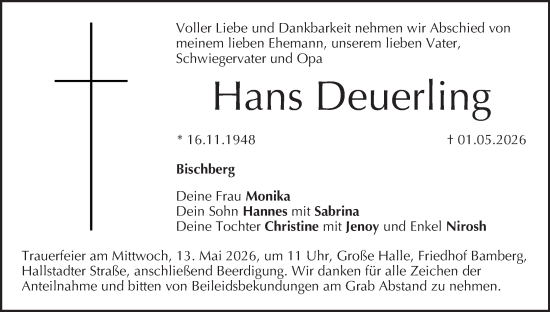 Anzeige von Hans Deuerling von MGO