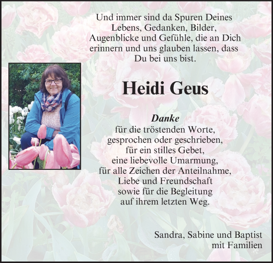 Anzeige von Heidi Geus von MGO