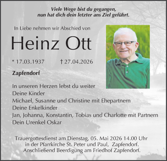 Anzeige von Heinz Ott von MGO