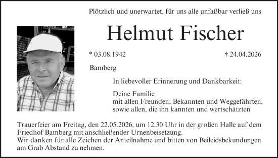 Anzeige von Helmut Fischer von MGO