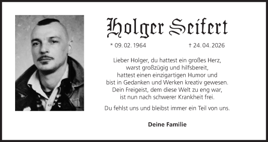 Anzeige von Holger Seifert von MGO