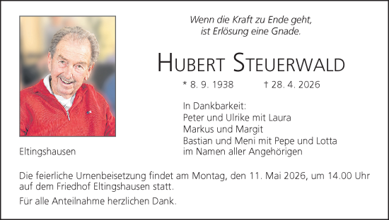 Anzeige von Hubert Steuerwald von MGO