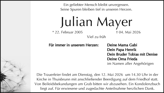 Anzeige von Julian Mayer von MGO
