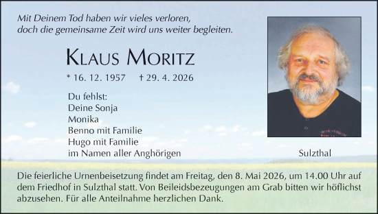 Anzeige von Klaus Moritz von MGO