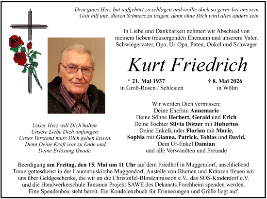 Anzeige von Kurt Friedrich von MGO