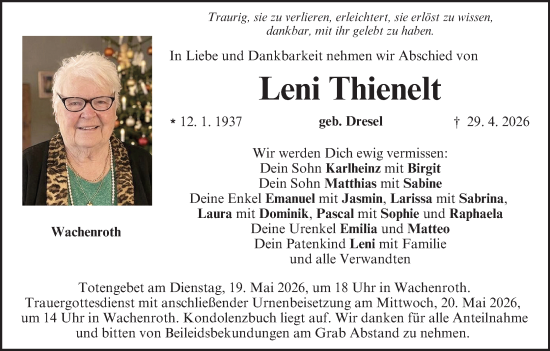 Anzeige von Leni Thienelt von MGO