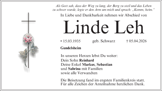 Anzeige von Linde Leh von MGO