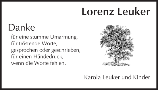 Anzeige von Lorenz Leuker von MGO
