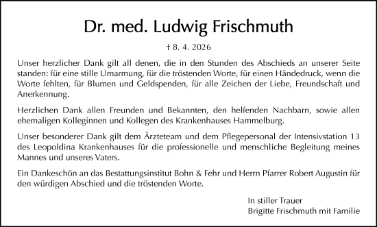 Anzeige von Ludwig Frischmuth von MGO