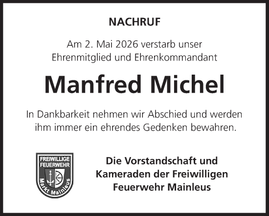 Anzeige von Manfred Michel von MGO