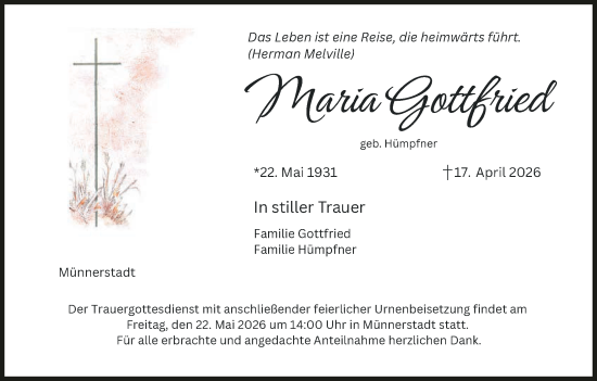 Anzeige von Maria Gottfried von MGO