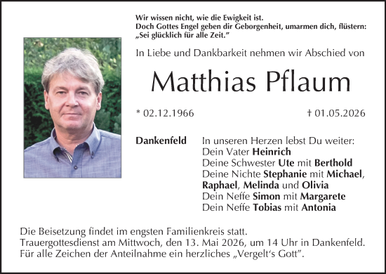 Anzeige von Matthias Pflaum von MGO