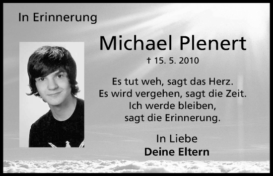 Anzeige von Michael Plenert von MGO
