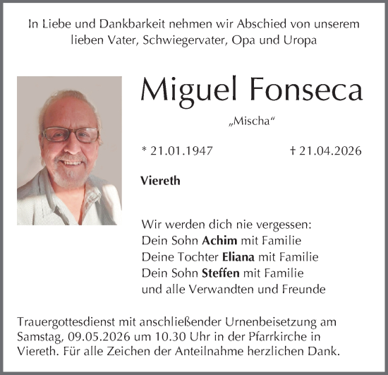 Anzeige von Miguel Fonseca von MGO