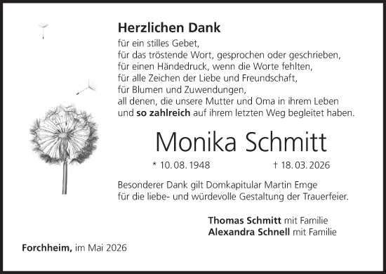 Anzeige von Monika Schmitt von MGO