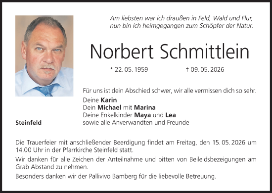 Anzeige von Norbert Schmittlein von MGO