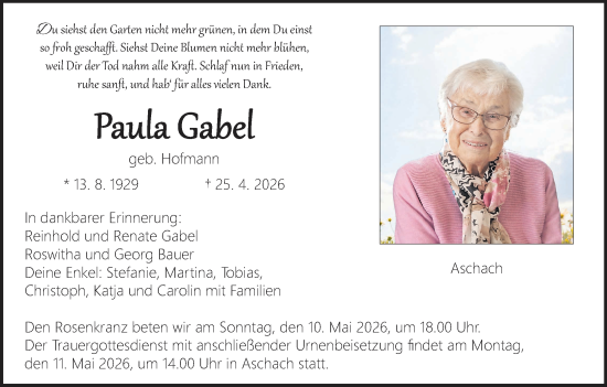 Anzeige von Paula Gabel von MGO