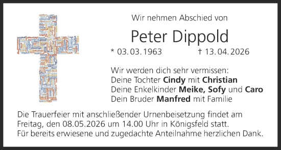 Anzeige von Peter Dippold von MGO