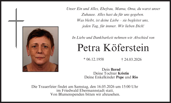 Anzeige von Petra Köferstein von MGO