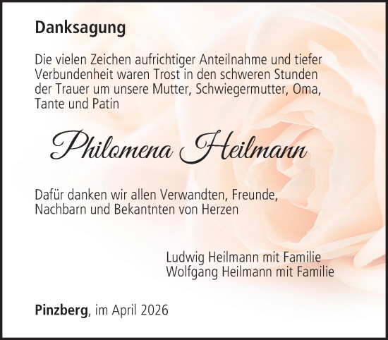 Anzeige von Philomena Heilmann von MGO
