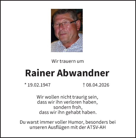 Anzeige von Rainer Abwandner von MGO