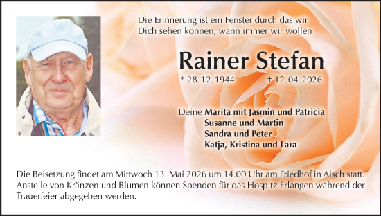 Anzeige von Rainer Stefan von MGO