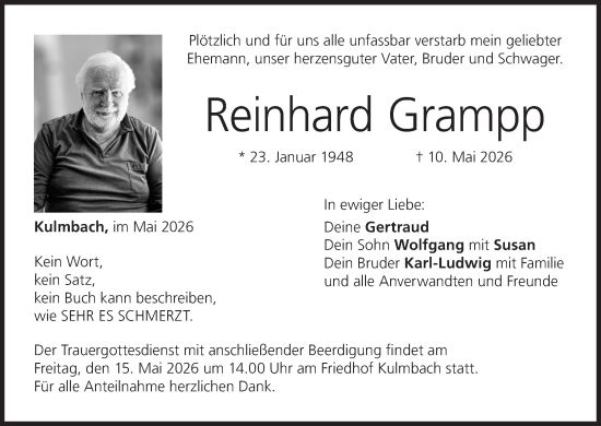 Anzeige von Reinhard Grampp von MGO