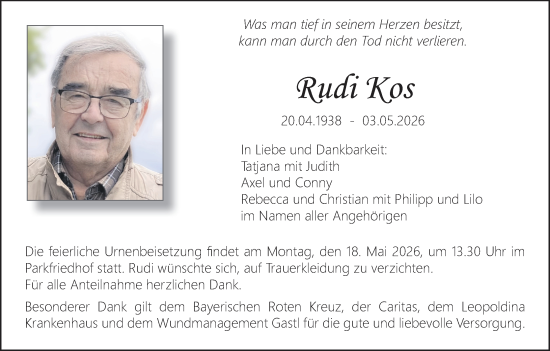 Anzeige von Rudi Kos von MGO