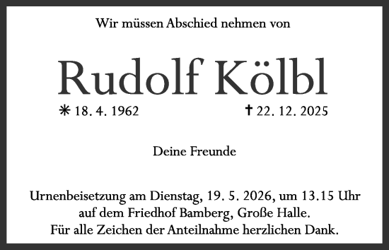 Anzeige von Rudolf Kölbl von MGO