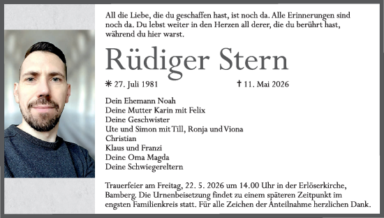 Anzeige von Rüdiger Stern von MGO