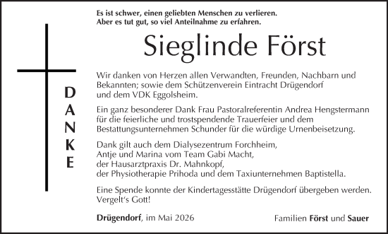 Anzeige von Sieglinde Först von MGO