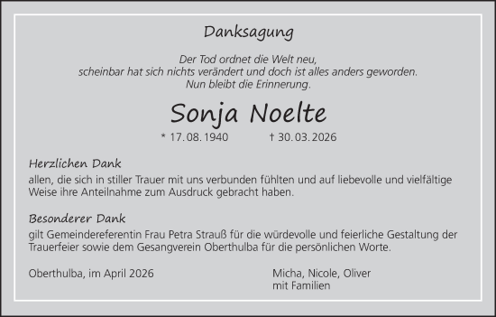 Anzeige von Sonja Noelte von MGO