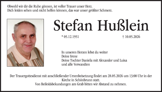 Anzeige von Stefan Huflein von MGO