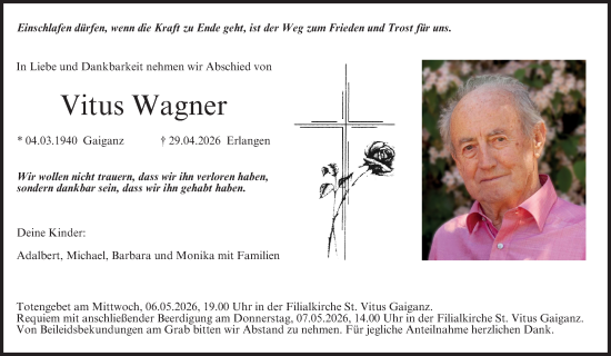Anzeige von Vitus Wagner von MGO