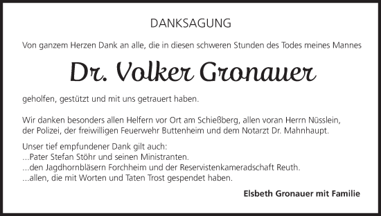 Anzeige von Volker Gronauer von MGO