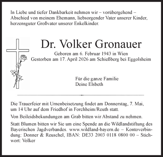 Anzeige von Volker Gronauer von MGO