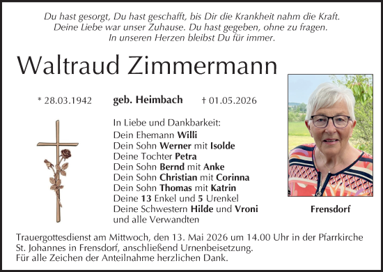Anzeige von Waltraud Zimmermann von MGO