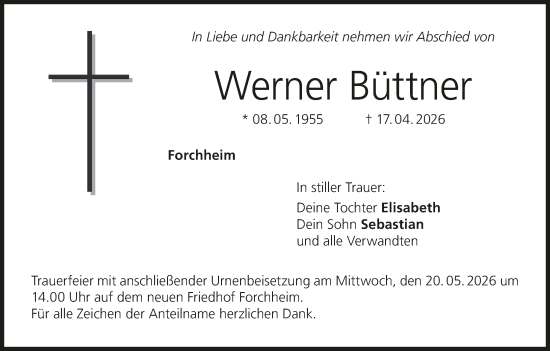 Anzeige von Werner Büttner von MGO